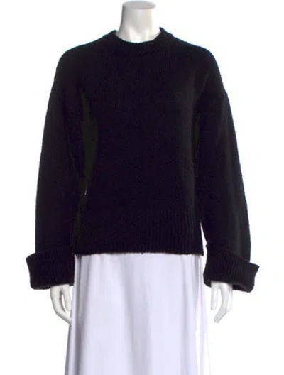 Pre-owned Frame Virgin Wool Crew Neck Sweater In Black