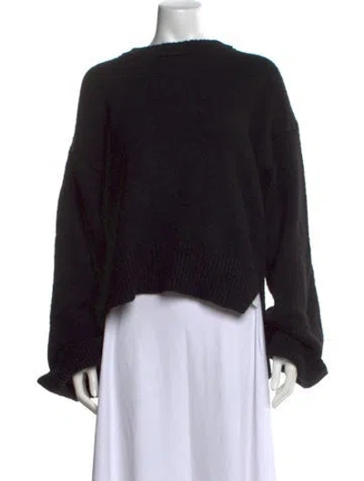 Pre-owned Frame Virgin Wool Crew Neck Sweater In Black