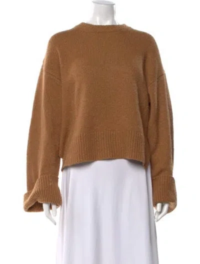 Pre-owned Frame Virgin Wool Crew Neck Sweater In Brown