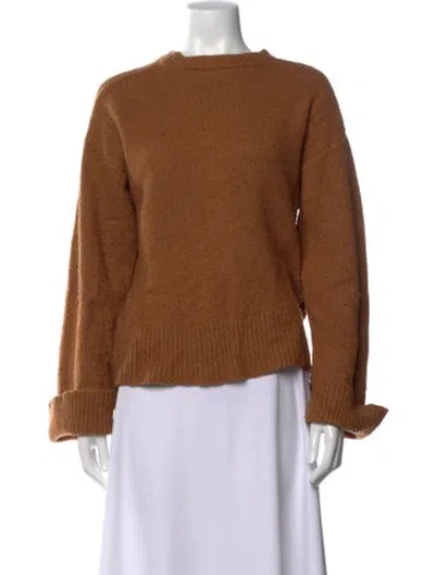Pre-owned Frame Virgin Wool Crew Neck Sweater In Brown