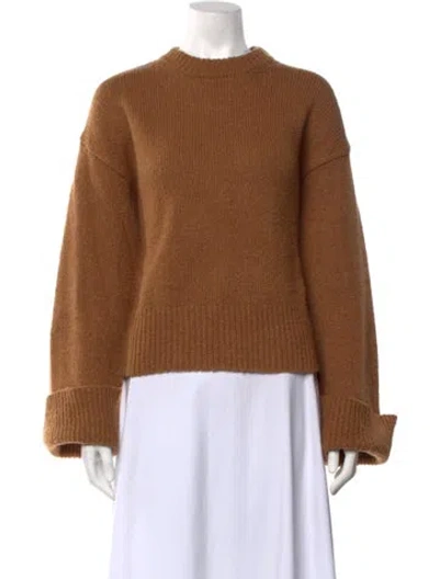 Pre-owned Frame Virgin Wool Crew Neck Sweater In Brown