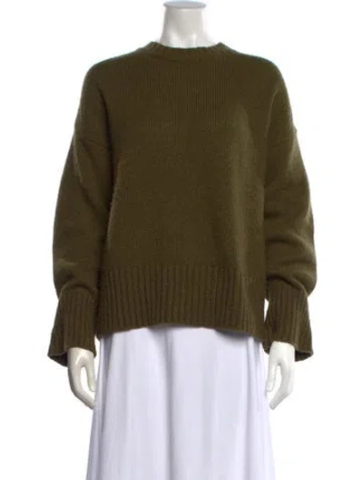 Pre-owned Frame Virgin Wool Crew Neck Sweater In Green