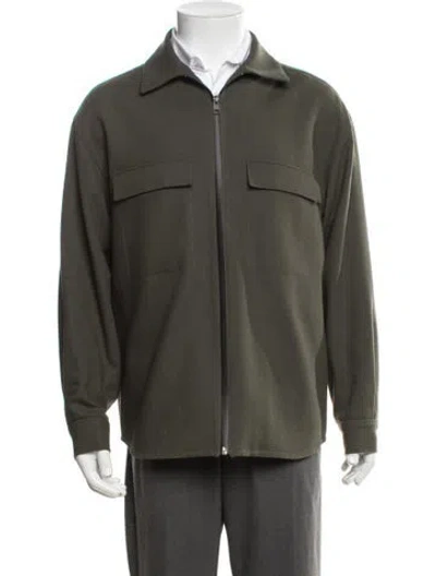 Pre-owned Frame Virgin Wool Jacket In Green