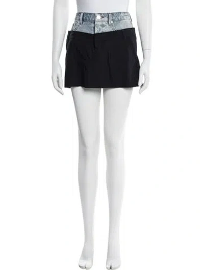 Pre-owned Frame Virgin Wool Mini Skirt In Blue