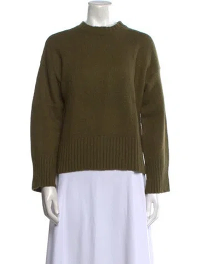 Pre-owned Frame Virgin Wool Mock Neck Sweater In Green