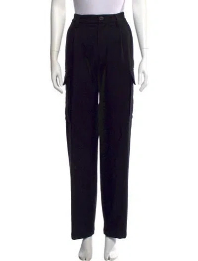 Pre-owned Frame Virgin Wool Straight Leg Pants In Black