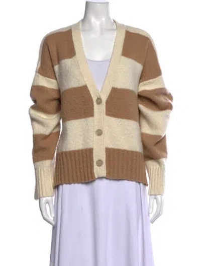 Pre-owned Frame Virgin Wool Striped Sweater In Neutral