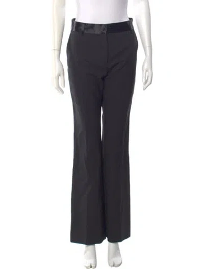 Pre-owned Frame Virgin Wool Wide Leg Pants In Black