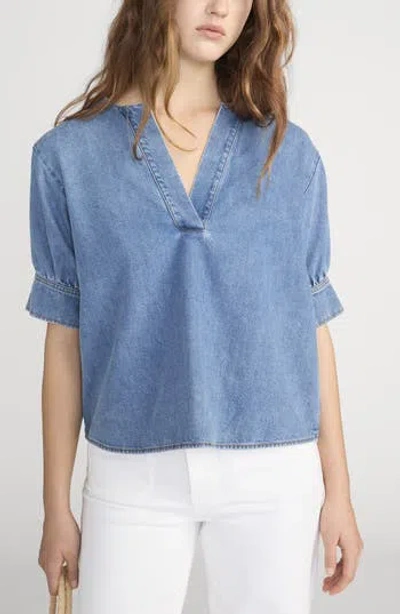 Frame V-neck Denim Popover Top