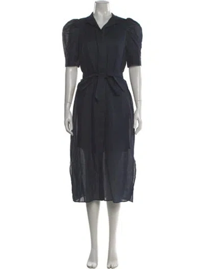 Pre-owned Frame V-neck Long Dress In Black