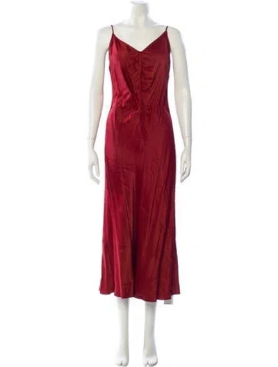 Pre-owned Frame V-neck Long Dress W/ Tags In Orange