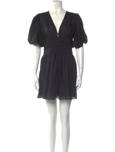 Pre-owned Frame V-neck Mini Dress In Black