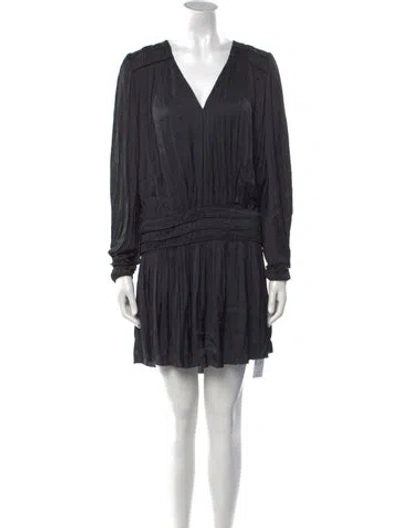 Pre-owned Frame V-neck Mini Dress In Black