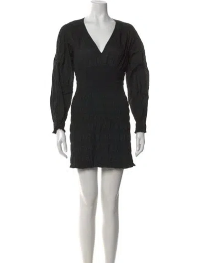 Pre-owned Frame V-neck Mini Dress In Black