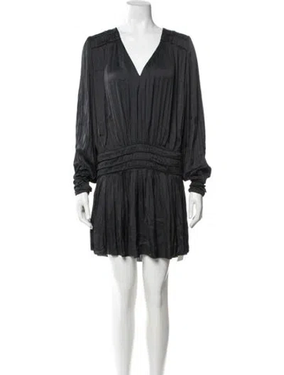 Pre-owned Frame V-neck Mini Dress In Black