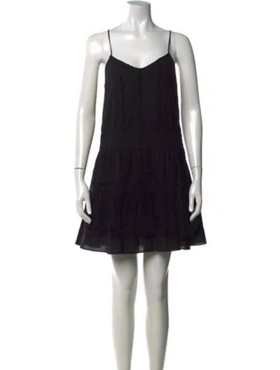 Pre-owned Frame V-neck Mini Dress In Black
