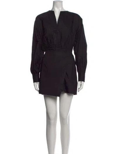 Pre-owned Frame V-neck Mini Dress In Black