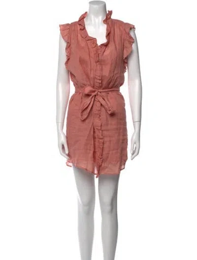Pre-owned Frame V-neck Mini Dress In Pink