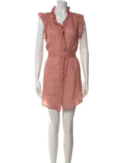 Pre-owned Frame V-neck Mini Dress In Pink
