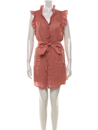 Pre-owned Frame V-neck Mini Dress In Pink