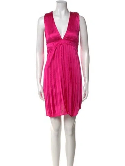 Pre-owned Frame V-neck Mini Dress In Purple