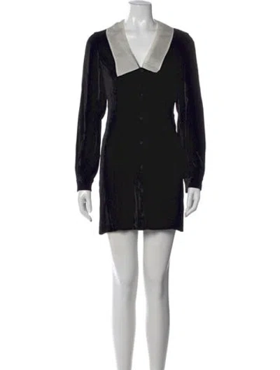 Pre-owned Frame V-neck Mini Dress W/ Tags In Blue