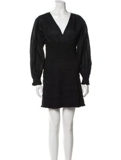 Pre-owned Frame V-neck Mini Dress W/ Tags In Gray