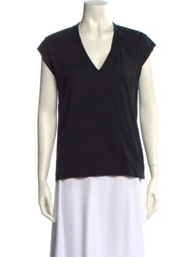 Pre-owned Frame V-neck Short Sleeve T-shirt In Black