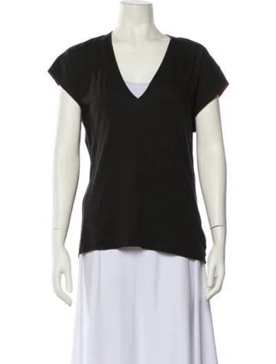 Pre-owned Frame V-neck Short Sleeve T-shirt In Black