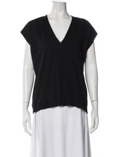 Pre-owned Frame V-neck Short Sleeve T-shirt In Black