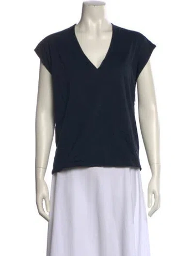 Pre-owned Frame V-neck Short Sleeve T-shirt In Black
