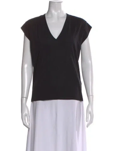 Pre-owned Frame V-neck Short Sleeve T-shirt In Black