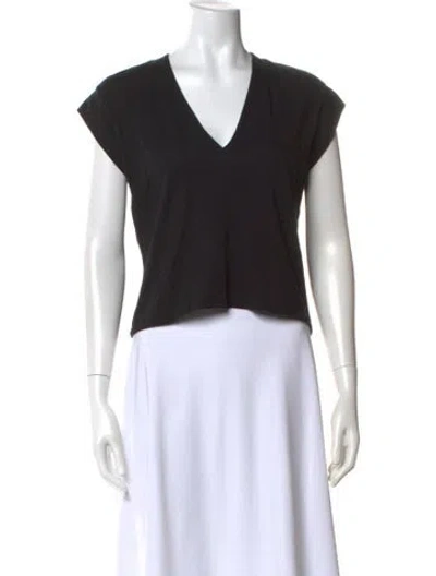 Pre-owned Frame V-neck Short Sleeve T-shirt In Black