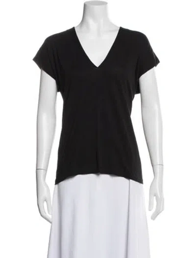 Pre-owned Frame V-neck Short Sleeve T-shirt In Black