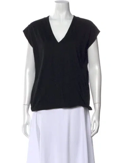 Pre-owned Frame V-neck Short Sleeve T-shirt In Black