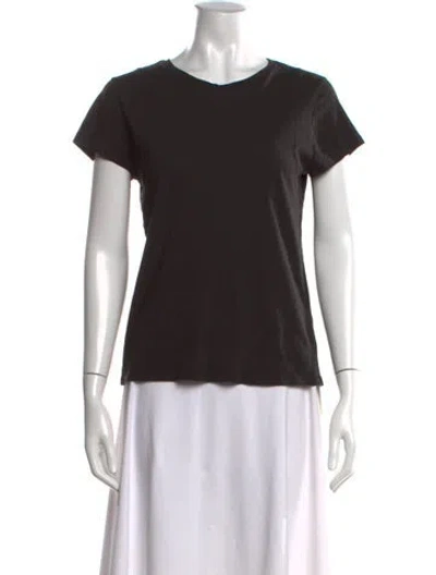 Pre-owned Frame V-neck Short Sleeve T-shirt In Black