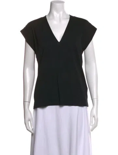 Pre-owned Frame V-neck Short Sleeve T-shirt In Black