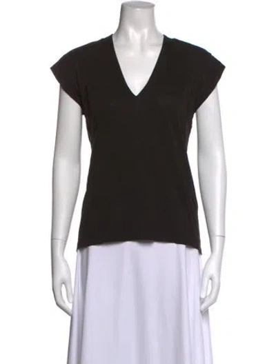 Pre-owned Frame V-neck Short Sleeve T-shirt In Black