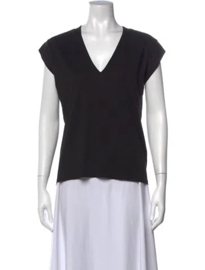 Pre-owned Frame V-neck Short Sleeve T-shirt In Black