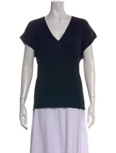 Pre-owned Frame V-neck Short Sleeve T-shirt In Black