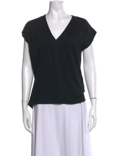 Pre-owned Frame V-neck Short Sleeve T-shirt In Black