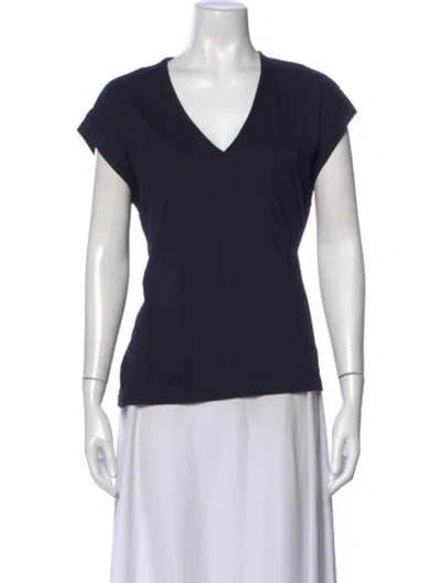 Pre-owned Frame V-neck Short Sleeve T-shirt In Black