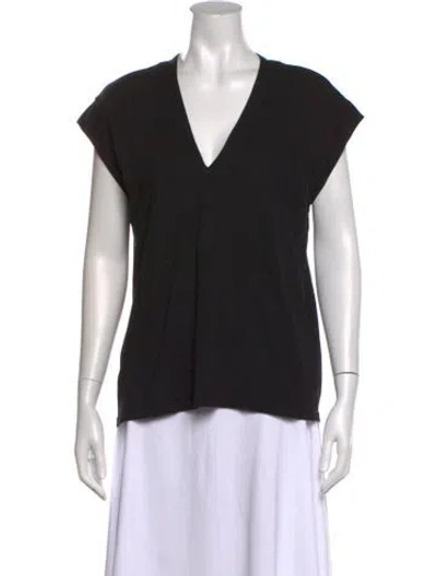 Pre-owned Frame V-neck Short Sleeve T-shirt In Black