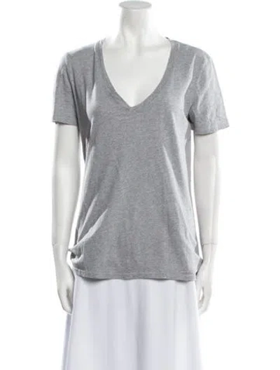 Pre-owned Frame V-neck Short Sleeve T-shirt In Blue