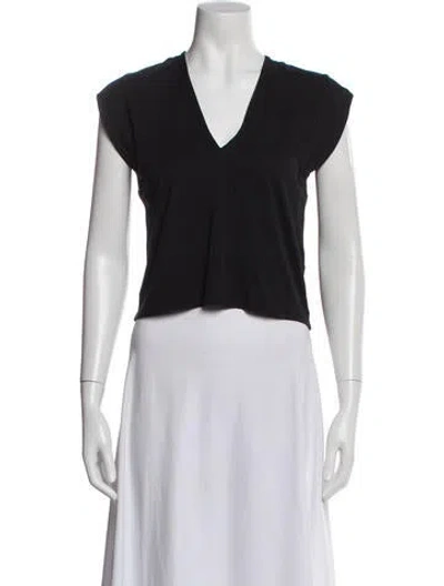 Pre-owned Frame V-neck Short Sleeve T-shirt In Blue