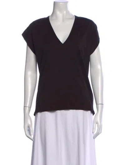Pre-owned Frame V-neck Short Sleeve T-shirt In Brown