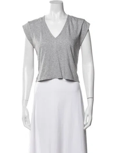 Pre-owned Frame V-neck Short Sleeve T-shirt In Gray