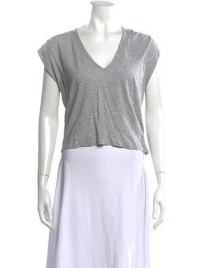 Pre-owned Frame V-neck Short Sleeve T-shirt In Gray