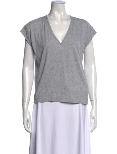 Pre-owned Frame V-neck Short Sleeve T-shirt In Gray