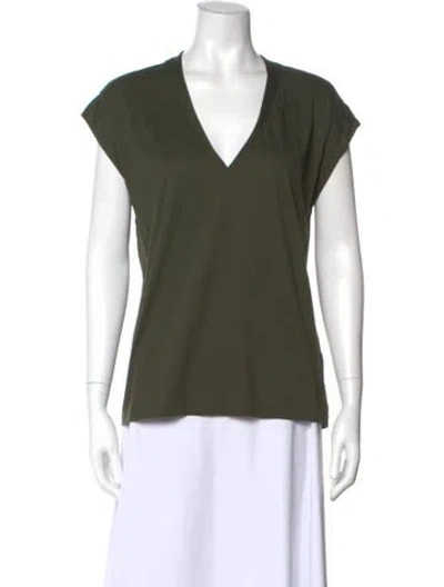 Pre-owned Frame V-neck Short Sleeve T-shirt In Green